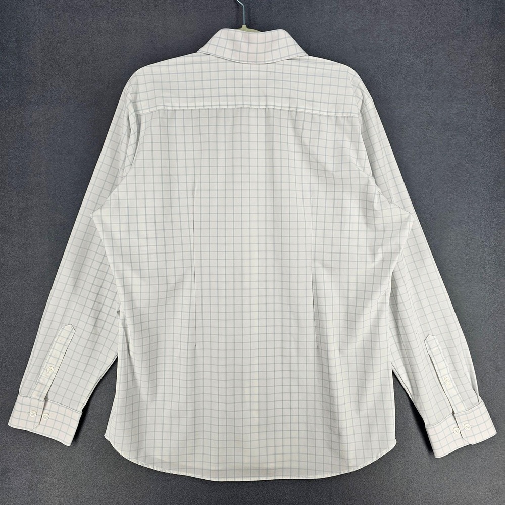 Mizzen+Main Leeward Dress Shirt Mens XL White Check Trim Fit Non Iron Stretch - Picture 6 of 9